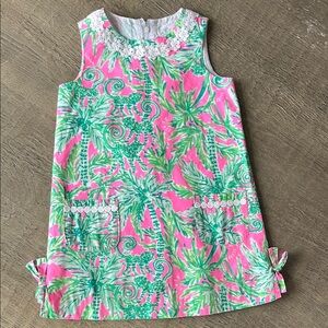 Tropical Pink and Green Kids Dress